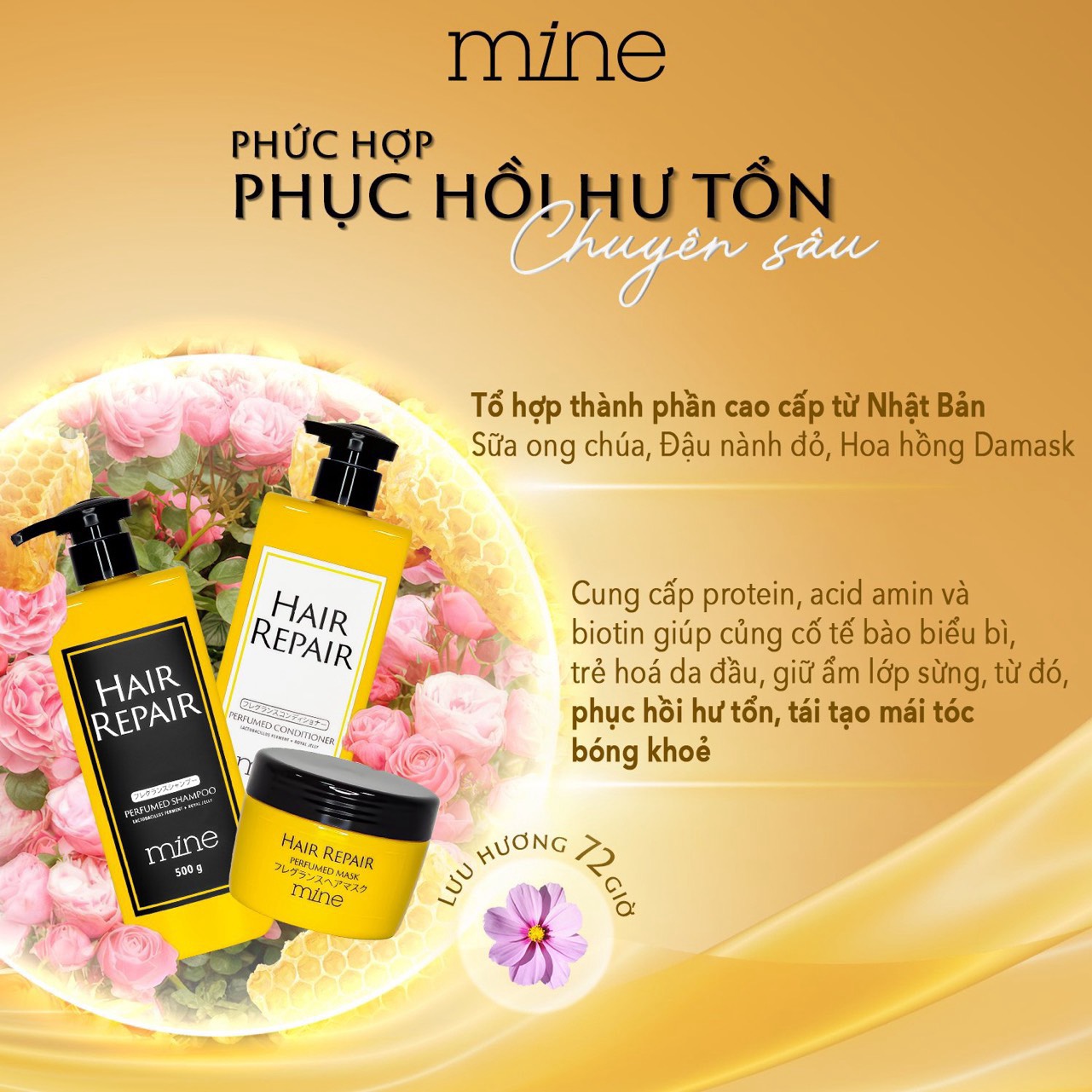 Dầu gội mine Hair Repair Perfumed Shampoo 500 g